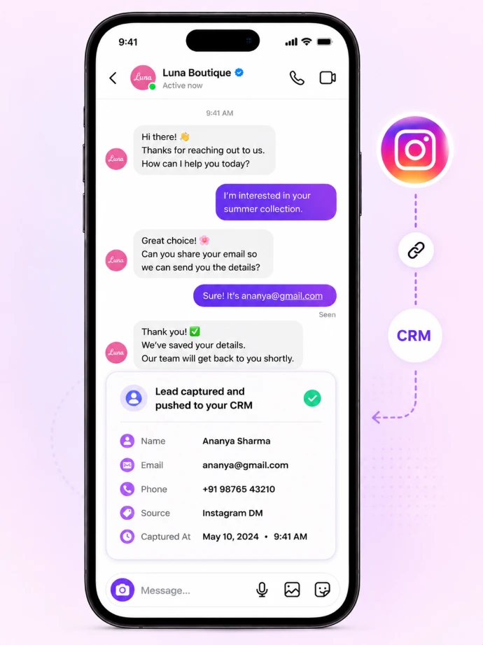 Instagram CRM integration